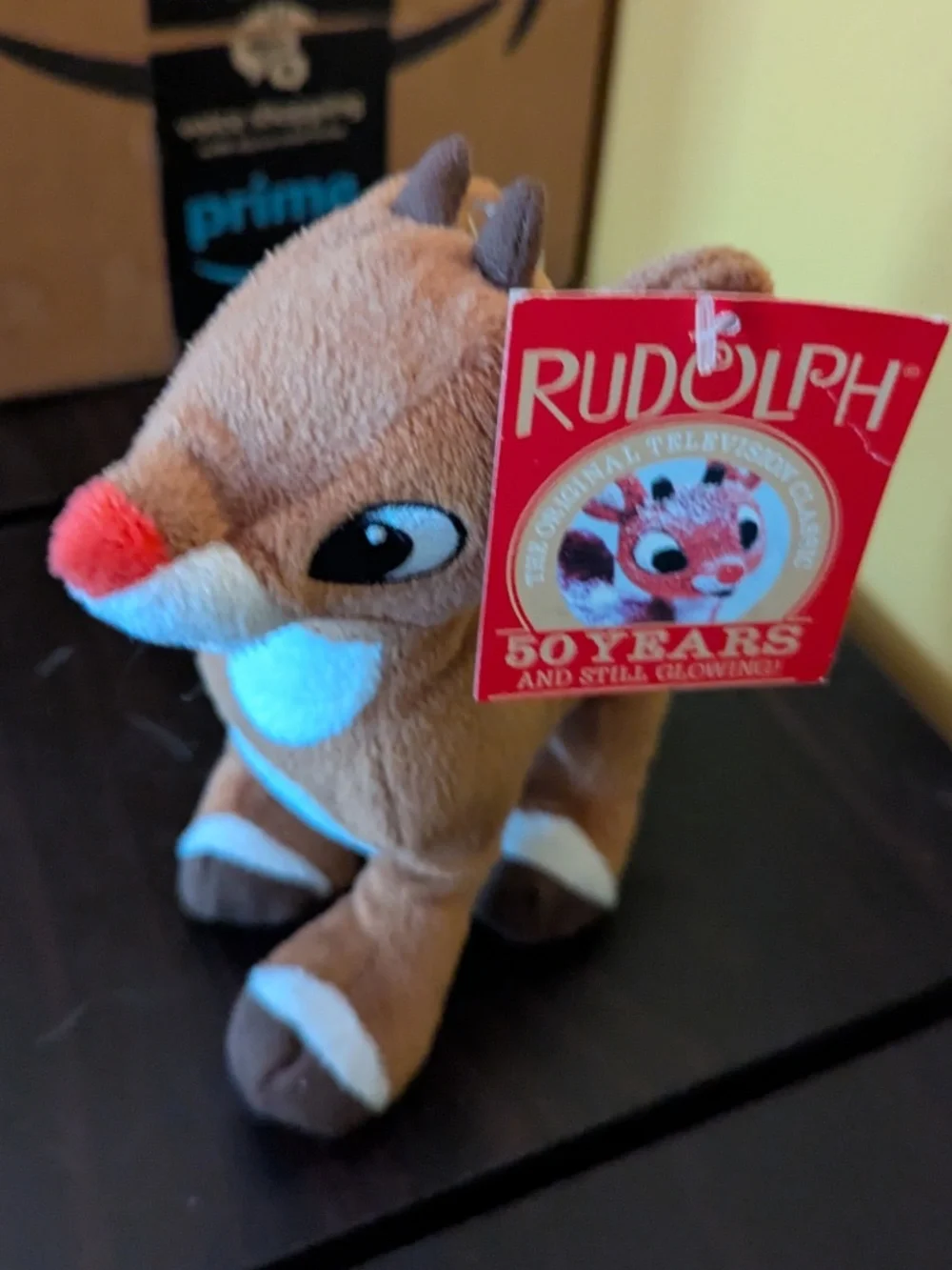 Set of 5 Rudolph the Red-Nosed Reindeer 50 Years & Glowing Plush Toys RARE NWT